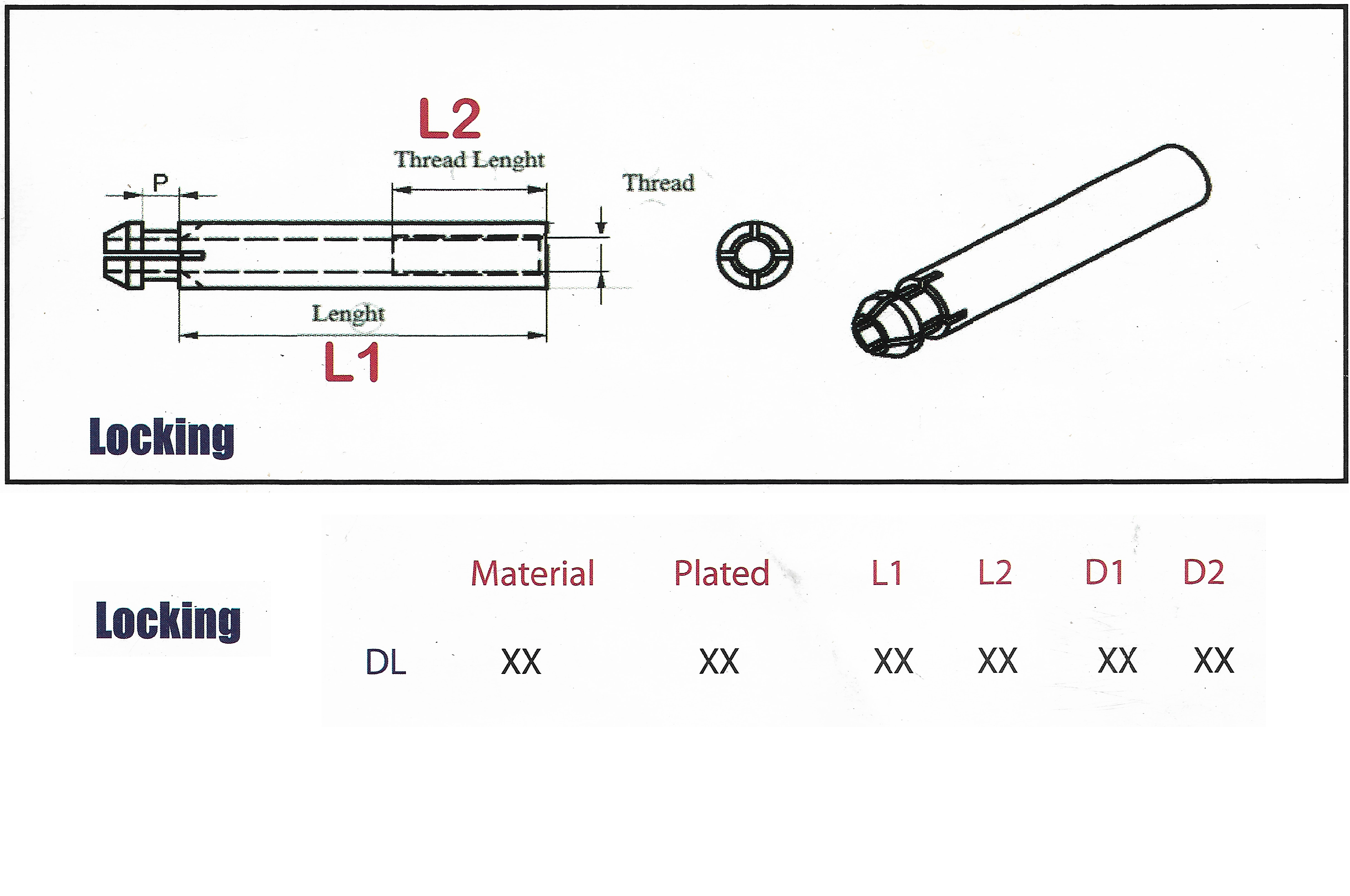Locking Kilitleme Yarıklı Dişi